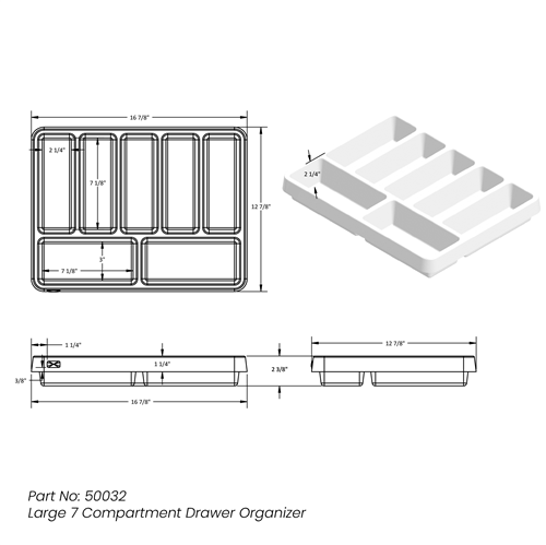 50032 | Large 7 Compartment Drawer Organizer